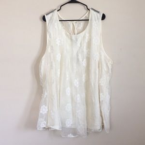 Torrid white lace tank top